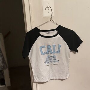 Ardene Kids Raglan Tee - Black and White with Blue Print